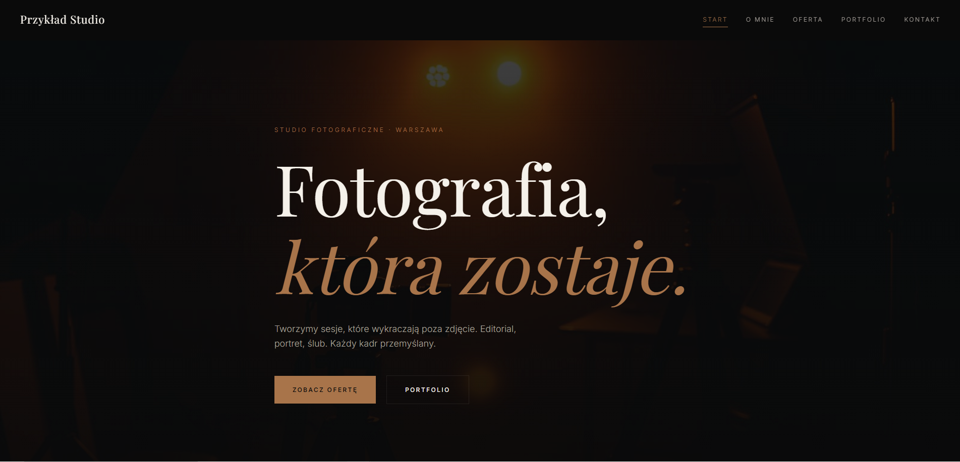 Przykład: Studio fotograficzne